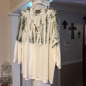 White and green long sleeve